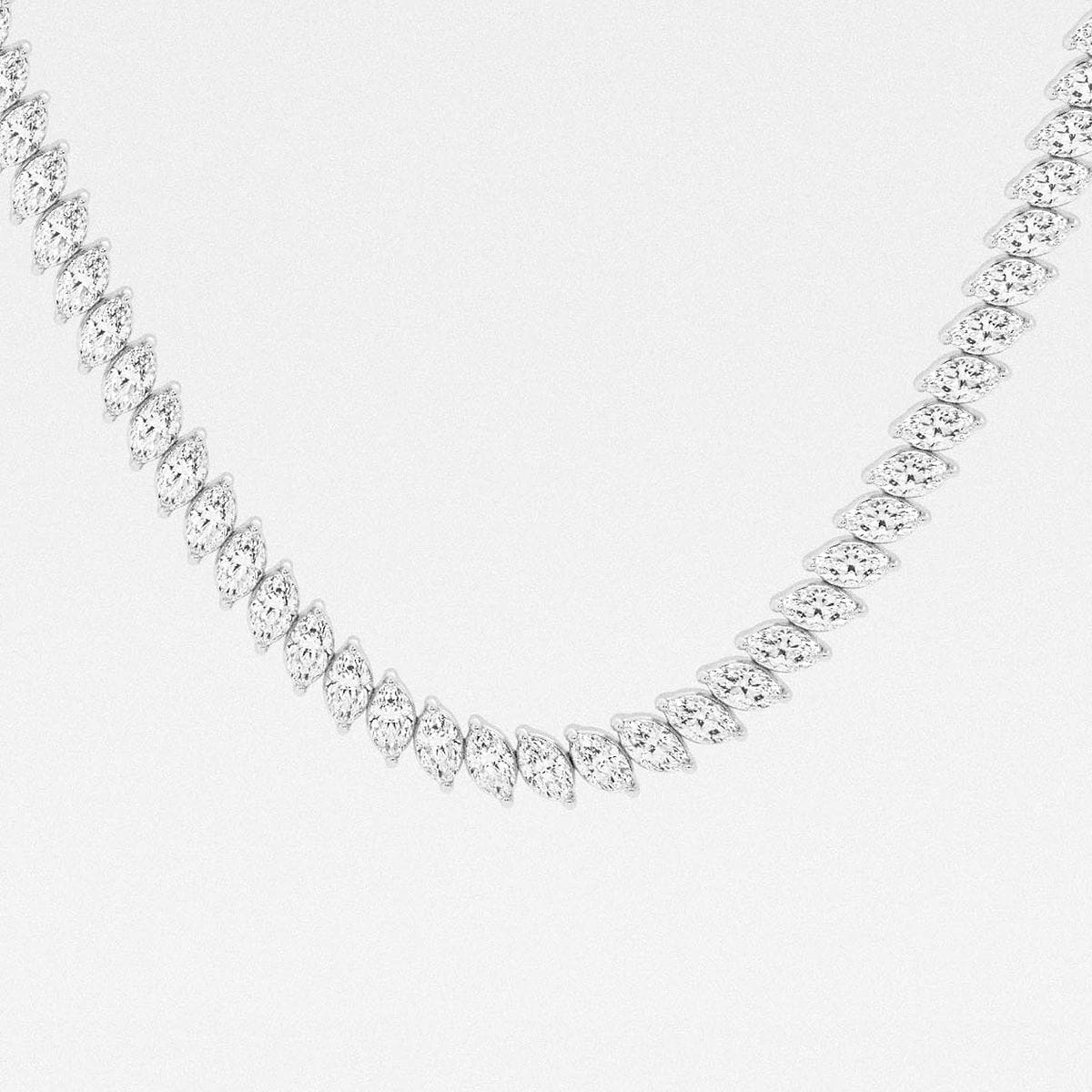 Additional Image 1 for  17 1/3 ctw Marquise Lab Grown Diamond Marquise Tennis Necklace